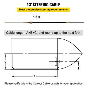 Sistema di Sterzo Marino 3/4FT con Albero da 13FT per Imbarcazioni Fuoribordo, Cavo di Sterzo e Accessori - Product Image 3