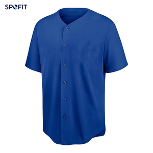 Maillot de baseball violet pour homme, manches courtes, col en V, boutons sur le devant, 100 % polyester, évacuation de l'humidité, coupe classique, vêtements pour adultes - Product Image 2