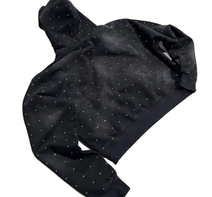 Sudadera con Capucha Personalizada con Pedrería, Unisex, Holgada, Informal, para Otoño, con Bolsillo Delantero y Diseño con Estampado Brillante - Product Image 3