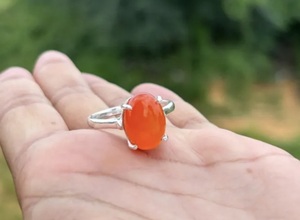 Anillo de Piedras Preciosas Cornoline Hecho a Mano por S. Y. Gems para Hombre, Plata de Ley 925, Forma Ovalada, Anillo de Graduación, Estilo Original - Product Image 2