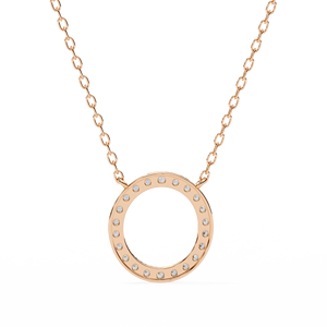 Minimalist 14K <b>Solid</b> <b>Gold</b> Round Cut Set Lab Diamond Solitaire <b>Pendant</b> Necklace for Women Party Gift - Product Image 4
