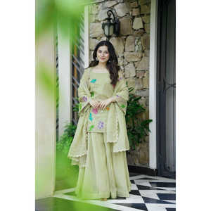 Traje de fiesta de diseñador para mujer, conjunto con lentejuelas bordadas y trabajo de codificación, traje de noche elegante - Product Image 1