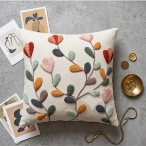 Meilleur prix, fabricant indien, housse de coussin carrée brodée avec motif végétal, style bohème, coton et lin, décoration d'intérieur - Product Image 4