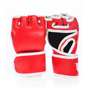 Gants de MMA en cuir marron sans doigts pour les sports de plein air, soutien pour le taekwondo, la boxe, le muay thaï, le karaté, le sparring - Product Image 3