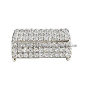 Caja de soporte de pañuelos moderna de diseño de cristal pulido dorado soporte de pañuelos de metal para decoraciones de mesa a buen precio - Product Image 2