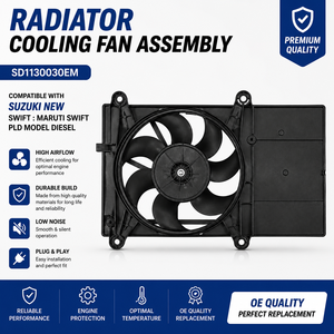 Conjunto de Ventilador de Refrigeración del Radiador para Suzuki New Swift Diesel, Módulo de Ventilador de Refrigeración del Motor, 12V, Repuestos para Automóviles - Product Image 2