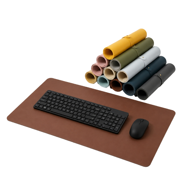 Customizable PU Leather Desk Pad With Cork Backing Large Office Mouse Pad Office School Supplies