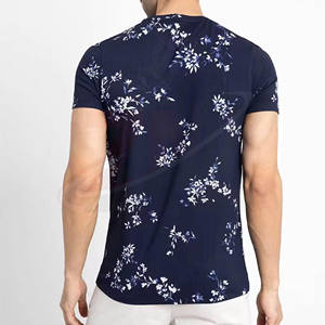 Camiseta de punto para hombre, 100% algodón, corte ajustado, manga corta, cuello redondo, color liso, azul, blanco, estampado personalizado, tallas grandes para hombre - Product Image 4