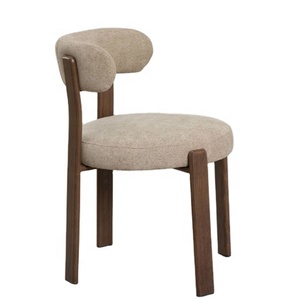 Sedia da Pranzo Moderna ed Elegante in Tessuto Marrone Imbottito con Schienale Curvo e Gambe in Ferro per <span class=keywords><strong>Cucina</strong></span> e Sala da Pranzo - Product Image 3