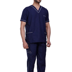 Custom Logo Dental Beauty Salon Nurse <b>Scrub</b> Suit for Women Men Short-Sleeve Split Work <b>Clothes</b> with High Visibility Logo Print - Product Image 4