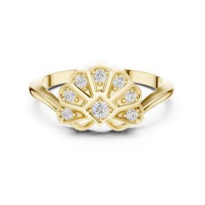 Anillo de Oro Rosa de 14K con Diamante Cultivado en Laboratorio, Corte Redondo, para Mujer |   Ropa de Uso Diario |   Diamante Cultivado Nuevo - Product Image 3