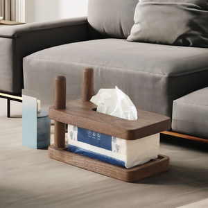 Boîte à mouchoirs en bois artisanal, en bois massif naturel, porte-mouchoirs décoratif pour la maison, le bureau, la décoration de table - Product Image 1