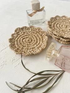 Juego de Posavasos con Forma de Flor, Hechos a Mano con Ratán, Aptos para Decoración de Mesa de Comedor, Fiestas y Regalos, de la India - Product Image 5