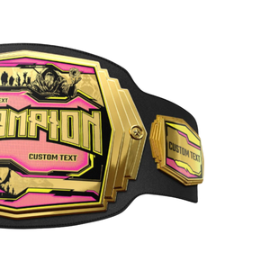 Cinturón de Campeonato Personalizable en Dorado y Rosa, Cinturón con Título de 'Campeón' Personalizado con Texto a Medida - Product Image 4