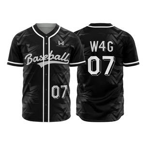 Maillots de baseball personnalisables pour hommes, col en V, entièrement boutonnés, avec logo par sublimation, pour les fans des 4 équipes, modèle vierge USA - Product Image 3