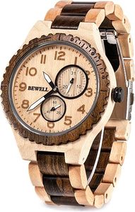 Montre ronde en bois artisanale Art Déco avec logo personnalisé, mouvement à quartz, usage quotidien, taille sur mesure - Product Image 3
