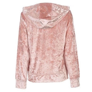 2024 à la mode sur mesure nouveau survêtement en velours pour dames dernière conception jogging deux pièces ensemble de fermeture éclair pour les femmes - Product Image 5