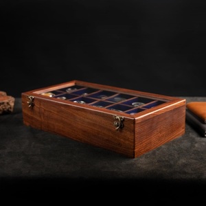 Boîte de rangement de luxe en bois indien longue durée pour montres et bijoux, organisateur à 12 compartiments pour montres-bracelets homme et femme, en bois de rose - Product Image 3