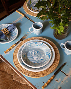 Set de table rond en rotin tressé en spirale, fait main, artistique, naturel, écologique, décoratif, vente en gros, OEM, ODM - Product Image 5