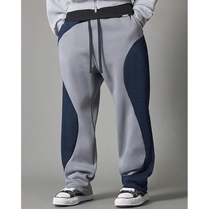 Pantalon de jogging en molleton épais pour homme, style streetwear, bas de survêtement personnalisé avec logo, cordon de serrage et devant plissé - Product Image 5
