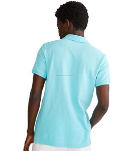 Camisas Polo Azul Claro Personalizadas, Diseña Tu Propia Camisa Polo Bordada Estampada de Alta Calidad, Camisa Polo Lisa 100% Lino para Hombre con Logotipo - Product Image 3