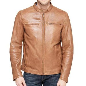 Nouvelles vestes en cuir pour hommes, style bomber, avec logo personnalisé, veste streetwear de haute qualité, vestes d'hiver à fermeture éclair. - Product Image 1