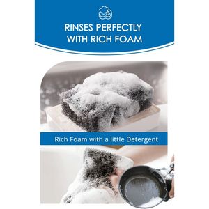 Confezione da 4 Spugne da Cucina Durevoli e Multiuso per Lavaggio Piatti, Bagno e Piano Cottura, Eccellente Drenaggio e Schiuma Abbondante - Product Image 2