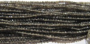 Cuentas facetadas de cuarzo ahumado natural de 3 mm, cuentas de la mejor calidad, hebra de 13 pulgadas - Product Image 3