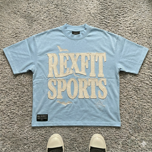 เสื้อยืดคอตตอนเปล่า REXFIT SPORTS สำหรับงานพิมพ์ลายแบบรีดร้อน เสื้อยืดลำลองผู้ชายแบบสั่งทำ - Product Image 1