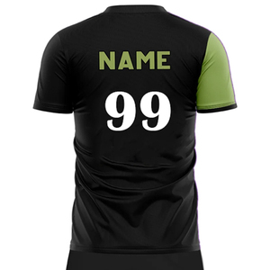 Custom Sublimated Men's Soccer Uniform Black Green Gradient Jersey Shorts <b>Socks</b> Set <b>Moisture</b> Wicking All Seasons Athletic Fit - Product Image 5