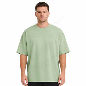 T-shirt Homme Col Rond Coupe Ample en Coton Peigné 240 g/m² Doux au Toucher Teint Uni Poids Lourd – Vente en Gros Haute Qualité - Product Image 1
