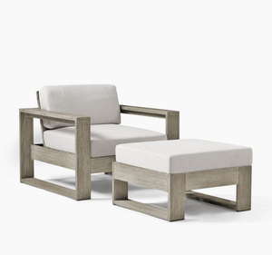 Silla Tumbona Moderna de Madera de Teca Ecológica para Exteriores con Otomana, Diseño Tropical, para Piscina, Hotel, Villa, Patio, Jardín - Product Image 5