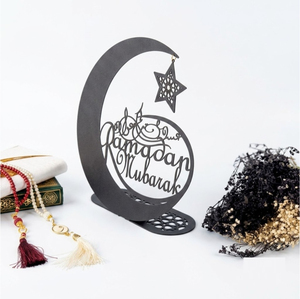 Wholesale Wooden <b>LED</b> Ramadan Decorations Moon <b>Star</b> Night Light Eid Mubarak Home Table Ornament Islamic Party Decor Craft Supply - Product Image 4
