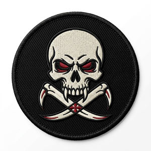 Parche Termoadhesivo Personalizado de Daga de Vampiro, Insignia Bordada Circular, Aplique de Ala de Murciélago y Espada para Ropa Gótica de Halloween y Chaquetas Vaqueras - Product Image 4
