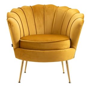 Fauteuil lounge moderne en velours avec pieds dorés pour hall d'hôtel et décoration intérieure - Product Image 4