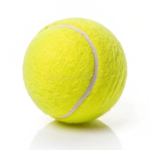 Pelota de Tenis con Superficie de Fieltro Amarillo y Costura Blanca Aislada sobre Fondo Blanco - Product Image 2