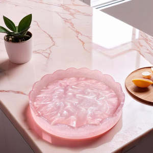 Bandeja de Almacenamiento Ecológica de Resina Epoxi y Ratán Moldeada a Mano, Diseño Oceánico, Asas de Diseño Clásico, Apta para Lavavajillas, 4 cm de Grosor, 501 ml - Product Image 6