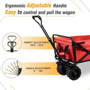 Carrello da Spiaggia Pieghevole in Acciaio Resistente, Carrello Multiuso per Campeggio e Giardino con Ruote Universali Regolabili - Product Image 6