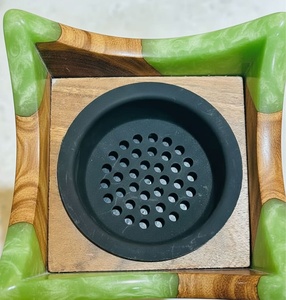 Handmade <b>Sandalwood</b> <b>Incense</b> Burner Green Resin Wood Inlay Artistic Design for Religious Aromatic Use All-Season Indian <b>Incense</b> - Product Image 2