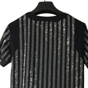 Casual Wear Men Rhinestone T Shirt Anti Wrinkle Hot Selling Premium Quality Cheap Price Men Rhinestone T Shirt with Custom Logo - Product Image 4