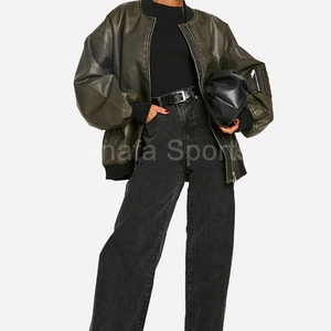 New Style Plus Size Leather Jacket Customized Stand For Winter Women Leather Jacket For Online Sale in Affordable price - Product Image 4