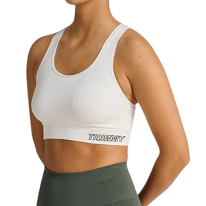 TRIMMY SPORTS Girls Simple Seamless High Support Eco-Friendly Breathable Quick Dry Front Sports Bra Removable <b>Pads</b> V-<b>neck</b> Black - Product Image 3