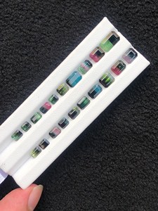 Pierres précieuses naturelles de tourmaline bicolore, facettées, pierres lâches, clarté impeccable, pour la fabrication de bijoux, bagues, pendentifs, boucles d'oreilles, perles, exportation - Product Image 5