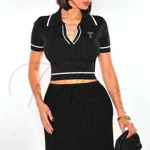 Top Corto para Mujer, Ropa Deportiva de Verano, 100% Algodón, Tejido de Lona Transpirable, Logotipo y Color Personalizables, Estilo Formal - Product Image 2