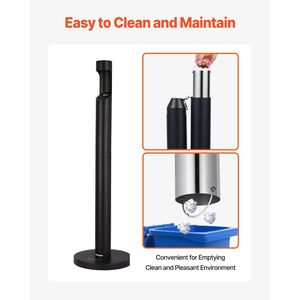 Cendrier extérieur commercial autoportant résistant aux intempéries pour collecter les mégots de cigarette - Product Image 6