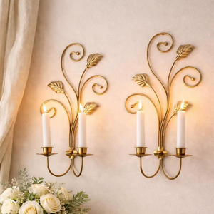 Luxury Decorative Metal <b>Candle</b> <b>Sconce</b> Wall Art Iron <b>Candle</b> Holder For Hotel Restaurant And Living Room Decor - Product Image 1