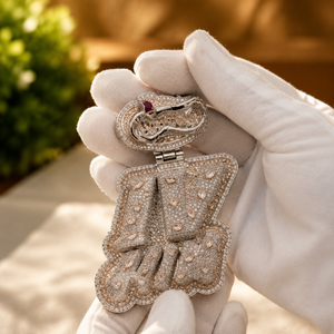 Iced Out Double Layer Letter <b>Pendant</b> Rose <b>Gold</b> Plated Charm Personalized Initial Jewelry for Unisex - Product Image 5