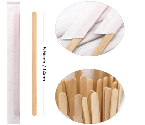 Eco Friendly Wooden Stirrer for Drinks Disposable <b>Coffee</b> Sticks for Cafe Restaurant and <b>Takeaway</b> Use - Product Image 2