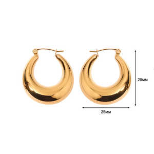 Pendientes de Aro de Tungsteno Plateado con Baño de Oro de 18K - Diseño Cristiano Moderno para Uso Diario Femenino/Unisex - Product Image 1