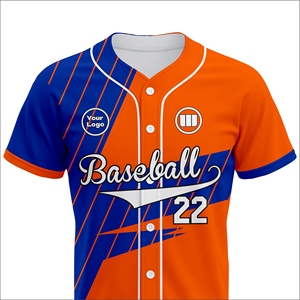 Maillot de baseball personnalisé 100 % polyester, tenue d'équipe, manches courtes, été, respirant, séchage rapide, OEM ODM, vêtements de sport - Product Image 4